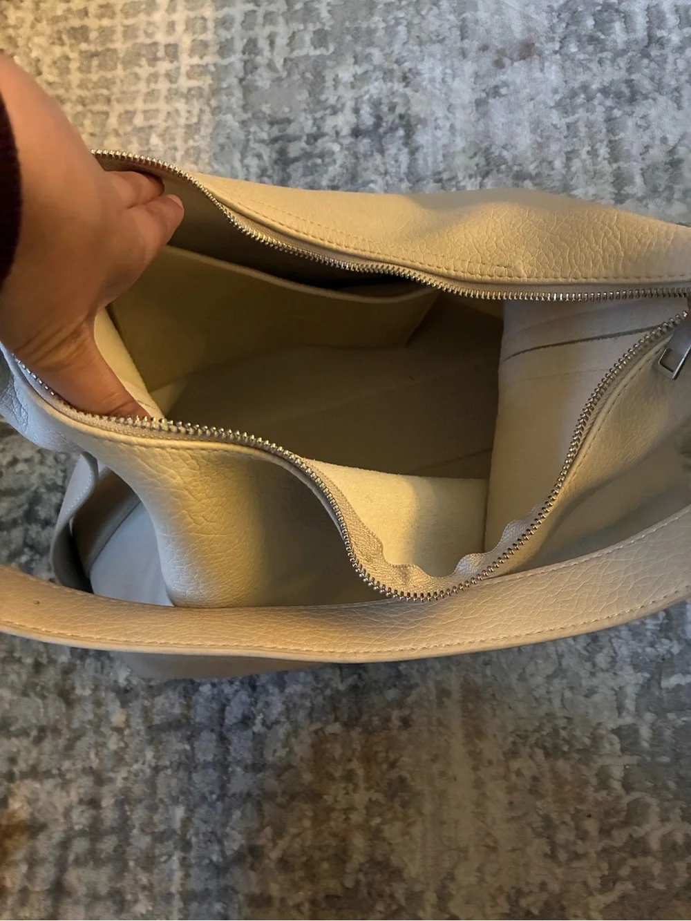 Classic Faux Leather Soft Hobo Shoulder Bag in Light Taupe
